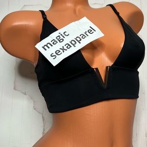 VS LUXE S VERY SEXY LOGO BRALETTE BRA V HARDWARE PLUNGE SMOOTH